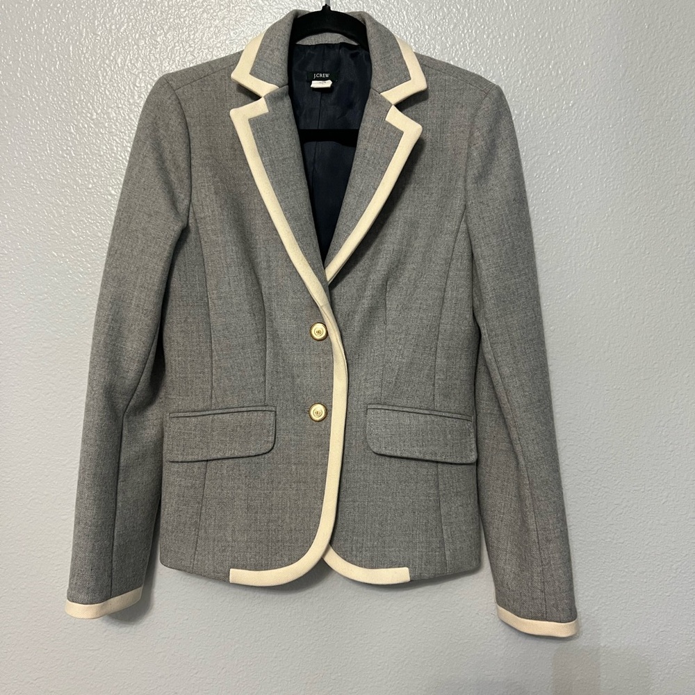 J. Crew wool Piped Lexington blazer jacket 8 M